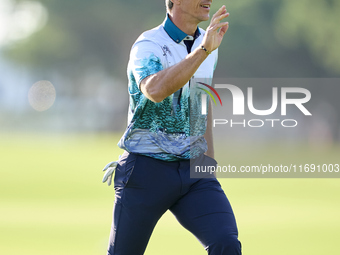 Thorbjorn Olesen of Denmark reacts on the 1st green during day four of the Estrella Damm N.A. Andalucia Masters 2024 at Real Club de Golf So...