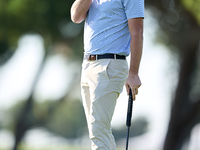 Scott Jamieson of Scotland reacts on the 1st green during day four of the Estrella Damm N.A. Andalucia Masters 2024 at Real Club de Golf Sot...