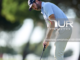 Scott Jamieson of Scotland plays a shot on the 1st green during day four of the Estrella Damm N.A. Andalucia Masters 2024 at Real Club de Go...