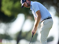 Scott Jamieson of Scotland plays a shot on the 1st green during day four of the Estrella Damm N.A. Andalucia Masters 2024 at Real Club de Go...