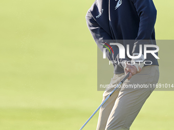 David Puig of Spain approaches his ball on the 1st green during day four of the Estrella Damm N.A. Andalucia Masters 2024 at Real Club de Go...