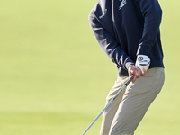 David Puig of Spain approaches his ball on the 1st green during day four of the Estrella Damm N.A. Andalucia Masters 2024 at Real Club de Go...