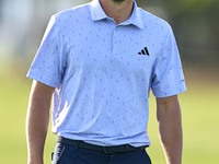 Marco Penge of England reacts on the 2nd hole during day four of the Estrella Damm N.A. Andalucia Masters 2024 at Real Club de Golf Sotogran...