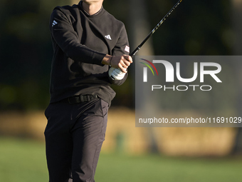 Nicolai Hojgaard of Denmark tees off on the 2nd hole during day four of the Estrella Damm N.A. Andalucia Masters 2024 at Real Club de Golf S...