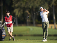 Ross Fisher of England tees off on the 2nd hole during day four of the Estrella Damm N.A. Andalucia Masters 2024 at Real Club de Golf Sotogr...