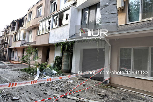 A residential building is damaged by the October 18 Russian missile strike in Odesa, Ukraine, on October 19, 2024. NO USE RUSSIA. NO USE BEL...