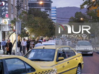 A general view of a street at sunset in the historical city of Tabriz, located 624 km (388 miles) northwest of Tehran in the Eastern Azerbai...