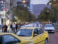 A general view of a street at sunset in the historical city of Tabriz, located 624 km (388 miles) northwest of Tehran in the Eastern Azerbai...