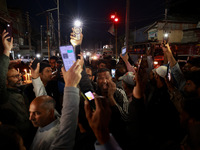 People from all walks of life protest against recent targeted killings of Indian laborers working in Ganderbal amid tight security in Baramu...