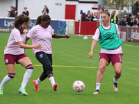 Amber Tysiak of West Ham United WFC participates in the pre-match warm-up during the Barclays FA Women's Super League soccer match between W...