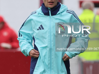 Head Coach Renee Slegers (interim) of Arsenal is present during the Barclays FA Women's Super League soccer match between West Ham United Wo...