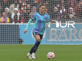 Steph Catley of Arsenal plays during the Barclays FA Women's Super League soccer match between West Ham United Women and Arsenal Women at Th...