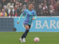 Steph Catley of Arsenal plays during the Barclays FA Women's Super League soccer match between West Ham United Women and Arsenal Women at Th...