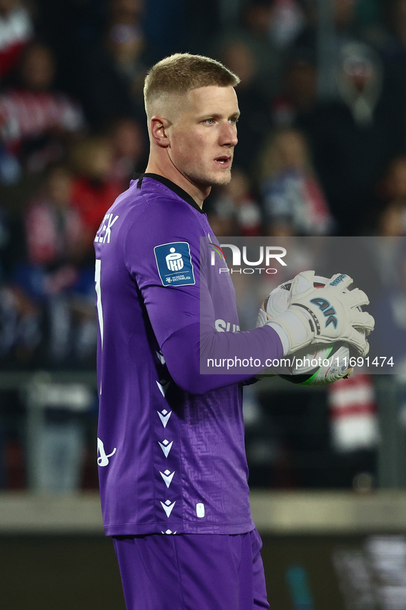 Bartosz Mrozek of Lech Poznan during Cracovia - Lech Poznan match of the Ekstraklasa Polish Football League, at Cracovia Stadium in Krakow,...