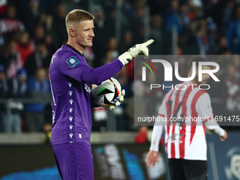 Bartosz Mrozek of Lech Poznan during Cracovia - Lech Poznan match of the Ekstraklasa Polish Football League, at Cracovia Stadium in Krakow,...