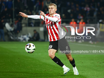 David Kristjan Olafsson of Cracovia during Cracovia - Lech Poznan match of the Ekstraklasa Polish Football League, at Cracovia Stadium in Kr...