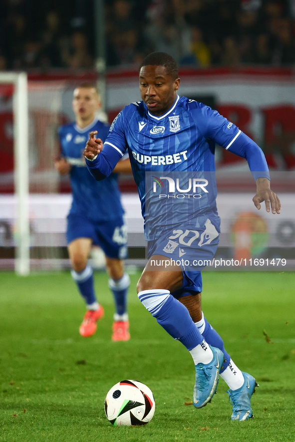 Adriel Ba Loua of Lech Poznan during Cracovia - Lech Poznan match of the Ekstraklasa Polish Football League, at Cracovia Stadium in Krakow,...