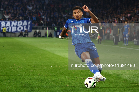 Bryan Fiabema of Lech Poznan during Cracovia - Lech Poznan match of the Ekstraklasa Polish Football League, at Cracovia Stadium in Krakow, P...