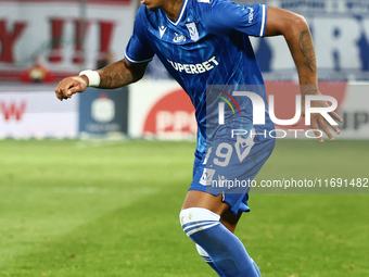 Bryan Fiabema of Lech Poznan during Cracovia - Lech Poznan match of the Ekstraklasa Polish Football League, at Cracovia Stadium in Krakow, P...