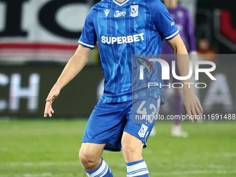 Antoni Kozubal of Lech Poznan during Cracovia - Lech Poznan match of the Ekstraklasa Polish Football League, at Cracovia Stadium in Krakow,...