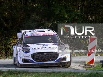 Driver Jourdan Serderidis and co-driver Frederic Miclotte of the M-Sport Ford WRT, Ford Puma Rally1 Hybrid, face the fourth day of the race...