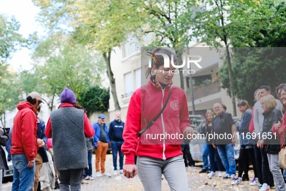 A petanque tournament is organized on the road after the expulsion of CLAP Montmartre, which is located on rue Junot in Montmartre for fifty...