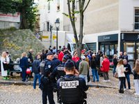 Police prevent members of the Lepic Abbesses Petanque Club from returning to the field from which they were expelled in the early hours of t...