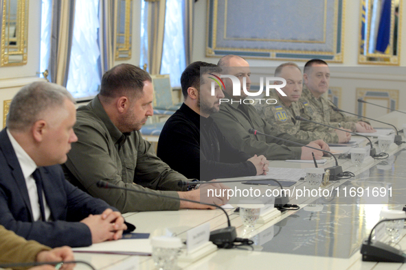 President of Ukraine Volodymyr Zelenskyy is seen during his meeting with US Secretary of Defense Lloyd Austin in Kyiv, Ukraine, on October 2...