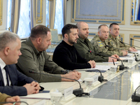 President of Ukraine Volodymyr Zelenskyy is seen during his meeting with US Secretary of Defense Lloyd Austin in Kyiv, Ukraine, on October 2...