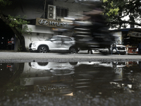 The signage of Hyundai Motor India Ltd. is seen in front of an authorized Hyundai vehicle workshop in Mumbai, India, on October 19, 2024. Th...