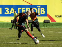 A football match takes place in Kyiv, Ukraine, on October 20, 2024, with the participation of veterans of the Russian-Ukrainian war, patient...