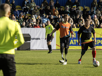 A football match takes place in Kyiv, Ukraine, on October 20, 2024, with the participation of veterans of the Russian-Ukrainian war, patient...