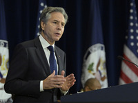 US State Department Secretary Antony Blinken delivers remarks and presents awards during a Secretary of State's Award for Global Anti-Racism...