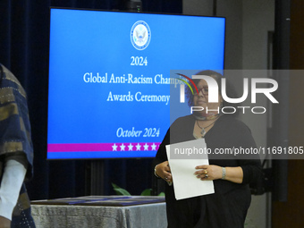 US State Department Secretary Antony Blinken awards Afro-Mexican feminist Tanya Duarte during a Secretary of State's Award for Global Anti-R...