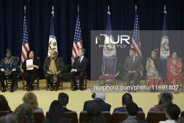 US State Department Secretary Antony Blinken delivers remarks and presents awards during a Secretary of State's Award for Global Anti-Racism...