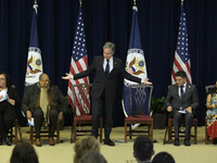 US State Department Secretary Antony Blinken delivers remarks and presents awards during a Secretary of State's Award for Global Anti-Racism...