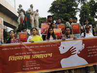 Students take part in a protest against recent child rape, demanding justice and punishment in all rape cases in Dhaka, Bangladesh, on Octob...