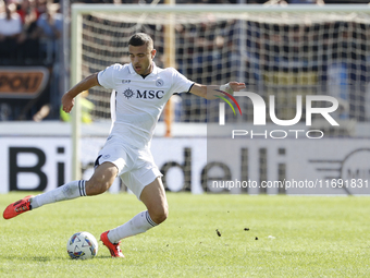 Napoli's Alessandro Buongiorno controls the ball during the Serie A soccer match between Empoli FC and SSC Napoli at Stadio Carlo Castellani...