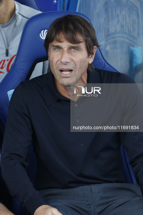 Antonio Conte, coach of Napoli, looks on during the Serie A soccer match between Empoli FC and SSC Napoli at Stadio Carlo Castellani in Empo...