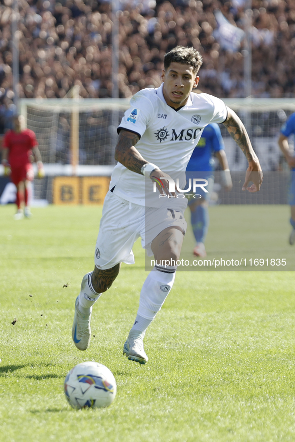 Napoli's Mathias Olivera plays during the Serie A soccer match between Empoli FC and SSC Napoli at Stadio Carlo Castellani in Empoli, Italy,...