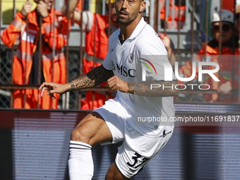 Napoli's Leonardo Spinazzola controls the ball during the Serie A soccer match between Empoli FC and SSC Napoli at Stadio Carlo Castellani i...