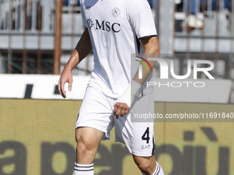 Napoli's Alessandro Buongiorno controls the ball during the Serie A soccer match between Empoli FC and SSC Napoli at Stadio Carlo Castellani...