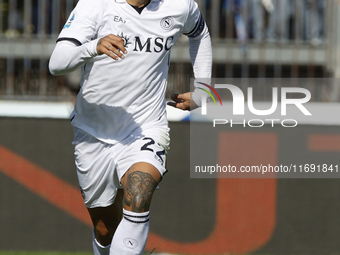 Giovanni Di Lorenzo of Napoli controls the ball during the Serie A soccer match between Empoli FC and SSC Napoli at Stadio Carlo Castellani...