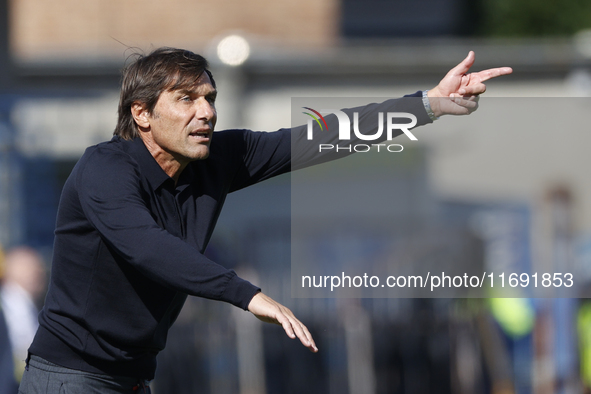 Antonio Conte, coach of Napoli, reacts during the Serie A soccer match between Empoli FC and SSC Napoli at Stadio Carlo Castellani in Empoli...