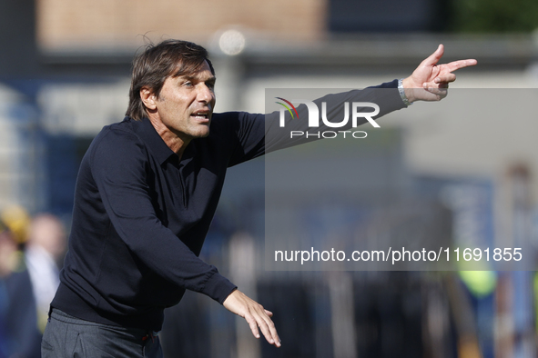 Antonio Conte, coach of Napoli, reacts during the Serie A soccer match between Empoli FC and SSC Napoli at Stadio Carlo Castellani in Empoli...