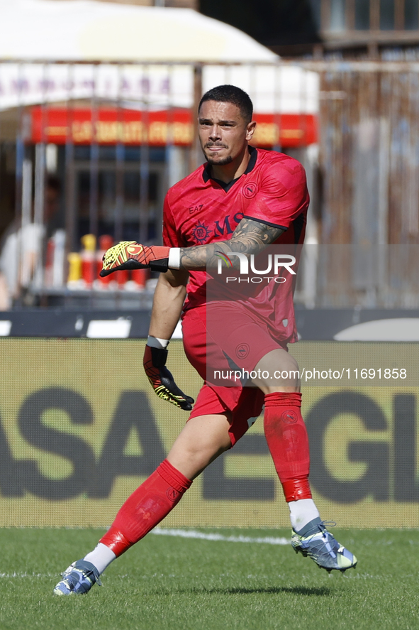 Napoli's Elia Caprile plays during the Serie A soccer match between Empoli FC and SSC Napoli at Stadio Carlo Castellani in Empoli, Italy, on...