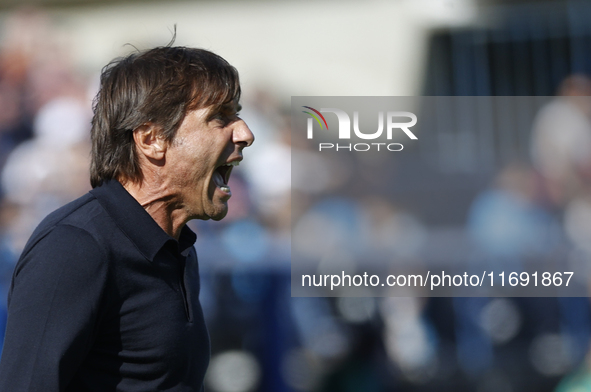 Antonio Conte, coach of Napoli, reacts during the Serie A soccer match between Empoli FC and SSC Napoli at Stadio Carlo Castellani in Empoli...