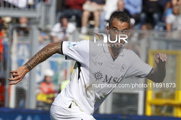 Leonardo Spinazzola plays for Napoli during the Serie A soccer match between Empoli FC and SSC Napoli at Stadio Carlo Castellani in Empoli,...