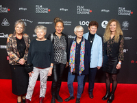 Renate Hellwig, Gabriele Stoetzer, Amrei Bauer, Marina Grasse, and Solveig Leo appear on the red carpet during the photocall of ''Die Unbeug...