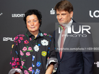 Leopold Hoesch, the film producer, and Martina Richter are on the red carpet during the photocall of ''Die Unbeugsamen'' at the Cologne Film...